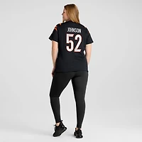 Maillot de match Nike Cedric Johnson noir pour femme des Bengals Cincinnati