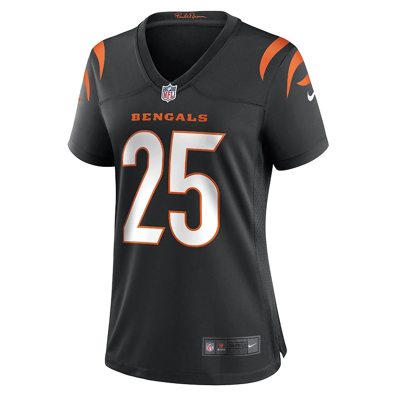 Maillot de match Nike Chris Evans des Bengals Cincinnati noir pour femme