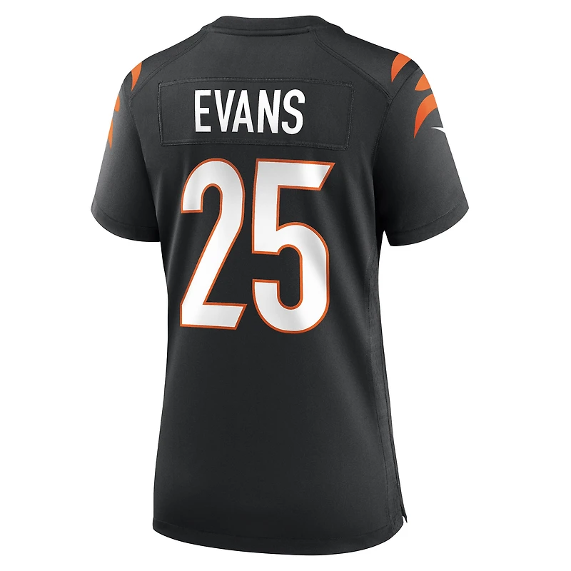 Maillot de match Nike Chris Evans des Bengals Cincinnati noir pour femme