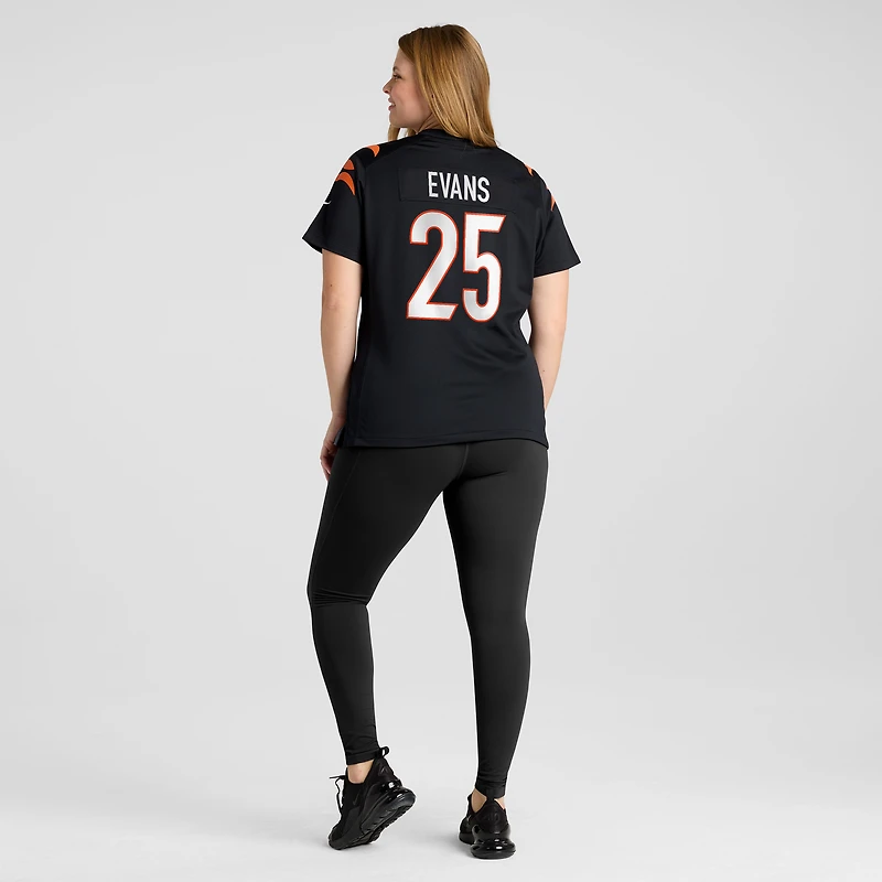 Maillot de match Nike Chris Evans des Bengals Cincinnati noir pour femme