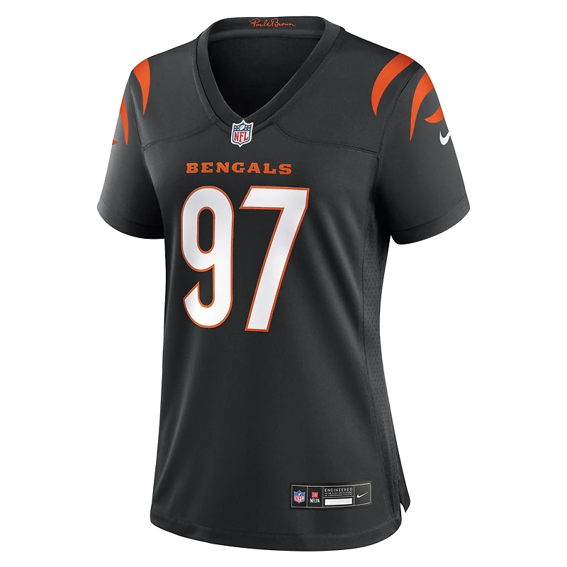 Maillot de match Nike Dexter Lawrence II noir pour femme, Cincinnati Bengals