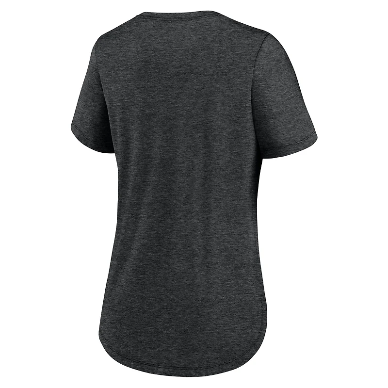 T-shirt à trois mélanges tendance Nike Heather Black Cincinnati Bengals pour femmes