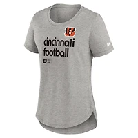 Women's Nike Heather Gray Cincinnati Bengals Team Shout-Out Tri-Blend T-Shirt