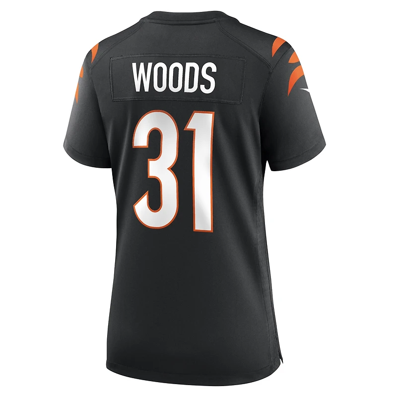 Maillot de match à la retraite des Bengals Cincinnati Nike Ickey Woods pour femme, noir
