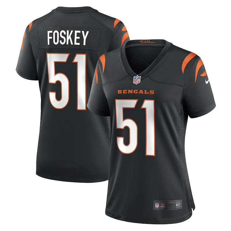 Maillot Nike Isaiah Foskey noir pour femme des Bengals de Cincinnati
