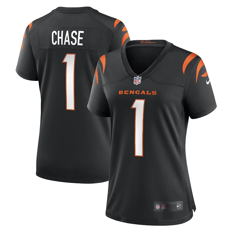 Maillot de match Nike Ja'Marr Chase pour femme, noir, Cincinnati Bengals