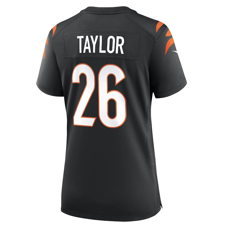 Maillot de match Nike Ja'Sir Taylor noir pour femme, équipe des Bengals Cincinnati