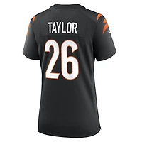 Maillot de match Nike Ja'Sir Taylor noir pour femme, équipe des Bengals Cincinnati