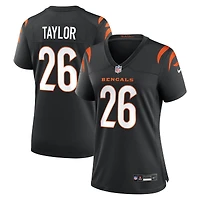 Maillot de match Nike Ja'Sir Taylor noir pour femme, équipe des Bengals Cincinnati
