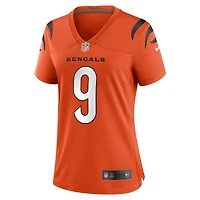 Maillot de match Nike Joe Burrow orange pour femme des Bengals Cincinnati