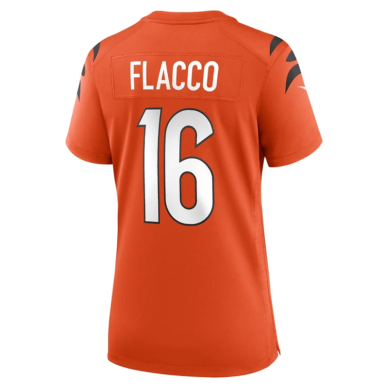Maillot de match alternatif Nike Joe Flacco orange des Bengals Cincinnati pour femme