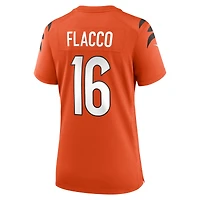 Maillot de match alternatif Nike Joe Flacco orange des Bengals Cincinnati pour femme