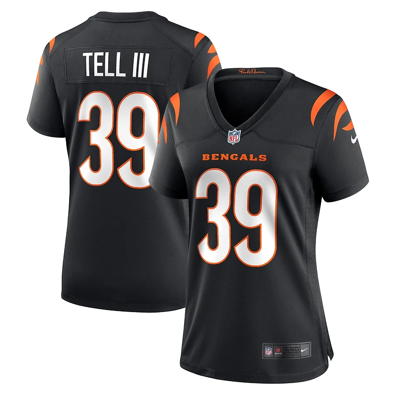 Maillot de joueur match Nike Marvell Tell III pour femme, noir, des Bengals Cincinnati