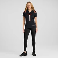 Maillot de match Nike numéro 1 Mom noir des Bengals Cincinnati pour femme