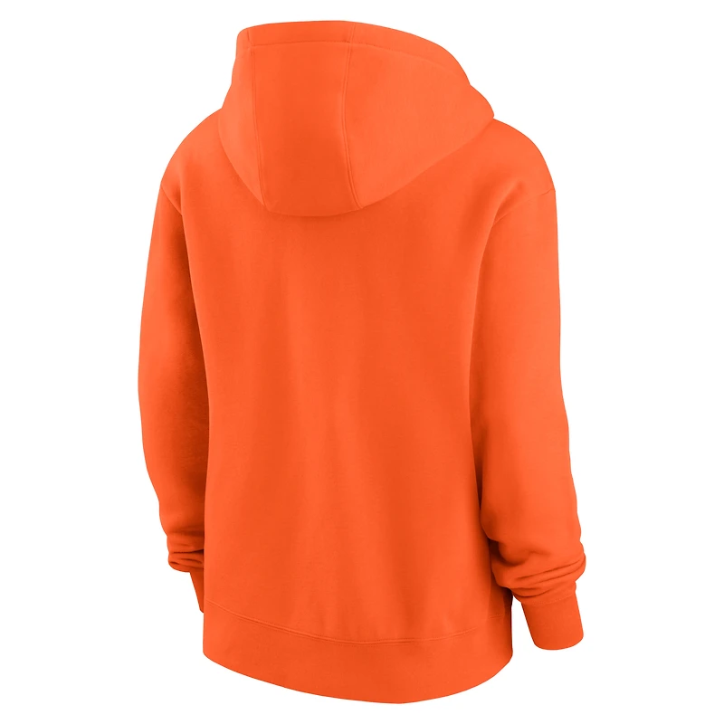 Sweat à capuche en polaire Nike Orange Cincinnati Bengals Club pour femme