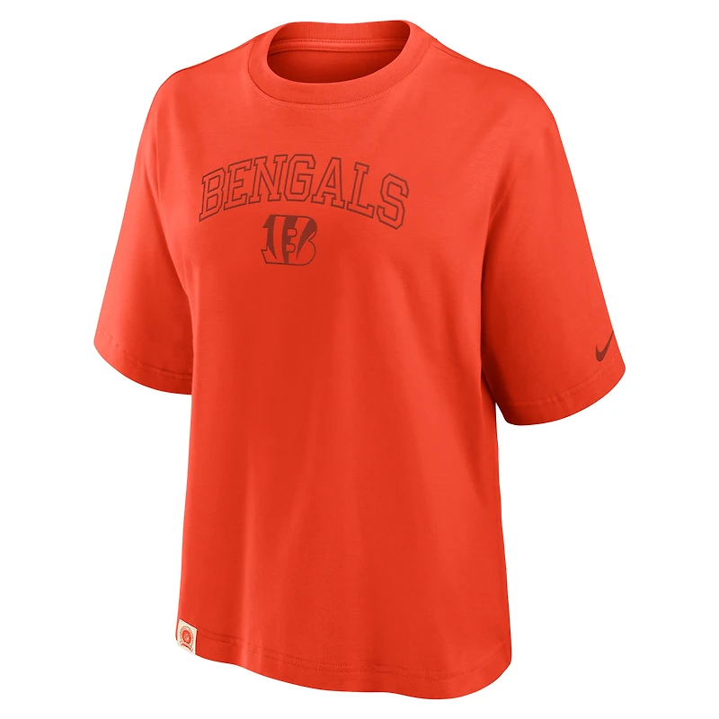 Women's Nike Orange Cincinnati Bengals Glory Arch Boxy T-Shirt