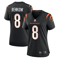 Maillot de match Nike Ryan Rehkow noir pour femme des Bengals Cincinnati