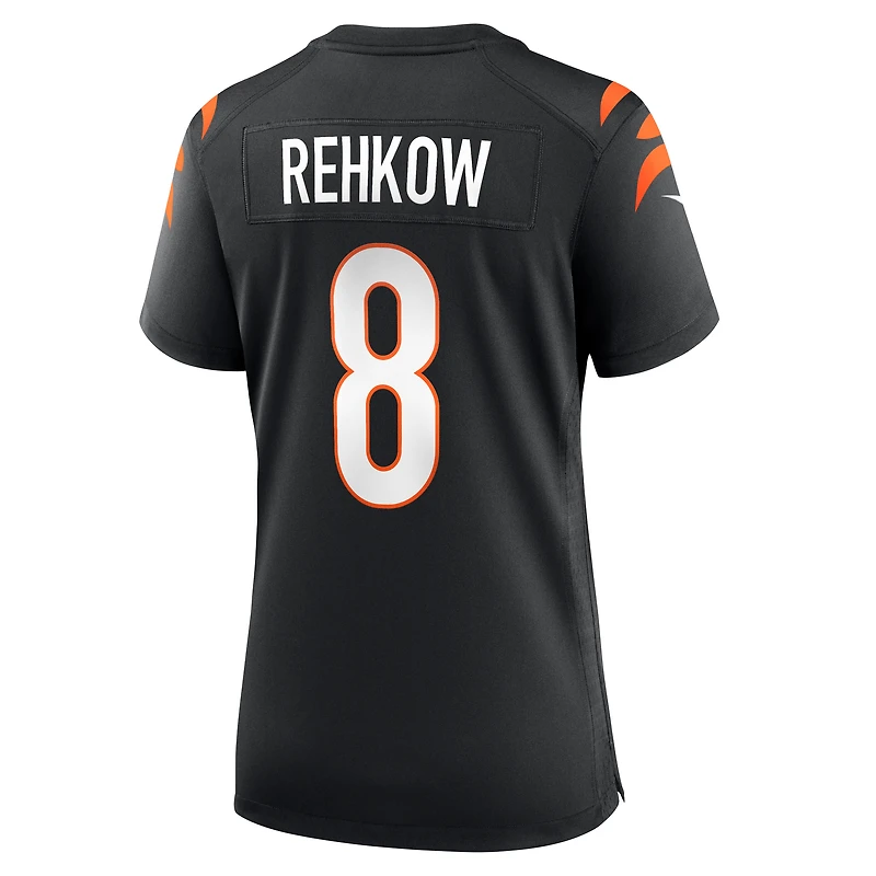 Maillot de match Nike Ryan Rehkow noir pour femme des Bengals Cincinnati