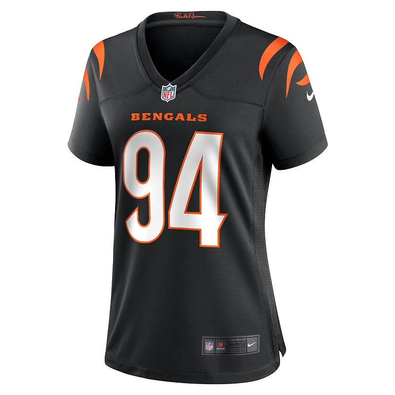Maillot de match joueur Nike Sam Hubbard noir des Bengals Cincinnati pour femme
