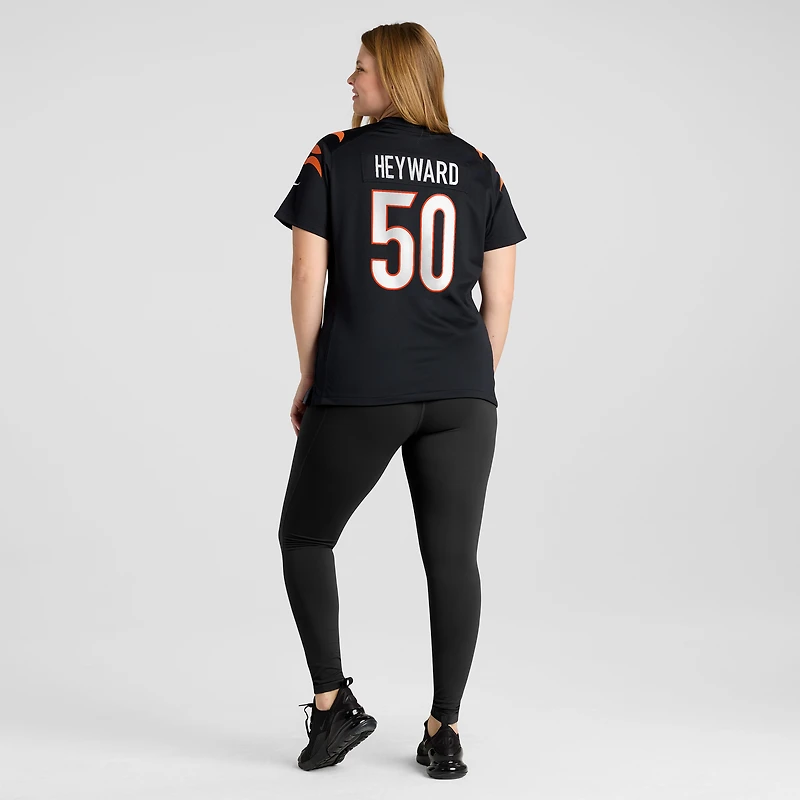 Maillot de match l'équipe Nike Shaka Heyward pour femme, noir, des Bengals Cincinnati