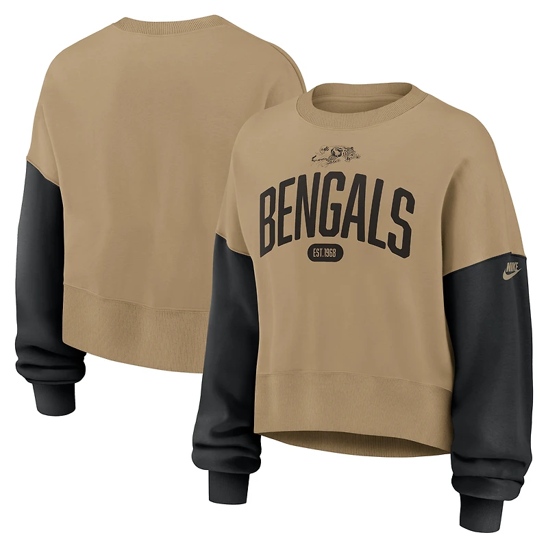 Sweat-shirt surdimensionné Nike Tan Cincinnati Bengals pour femme