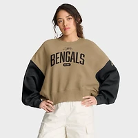 Women's Nike Tan Cincinnati Bengals Oversized Rewind Pullover Sweatshirt