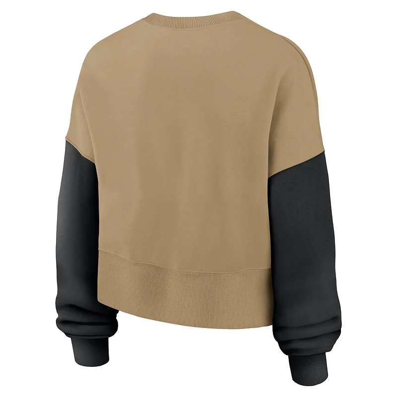 Women's Nike Tan Cincinnati Bengals Oversized Rewind Pullover Sweatshirt