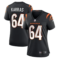 Maillot de joueur match Nike Ted Karras noir pour femme des Bengals Cincinnati