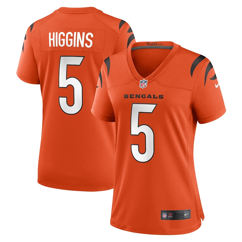 Women's Nike Tee Higgins  Orange Cincinnati Bengals Alternate Game Jersey