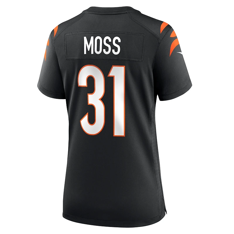 Maillot de match Nike Zack Moss noir pour femme des Bengals Cincinnati
