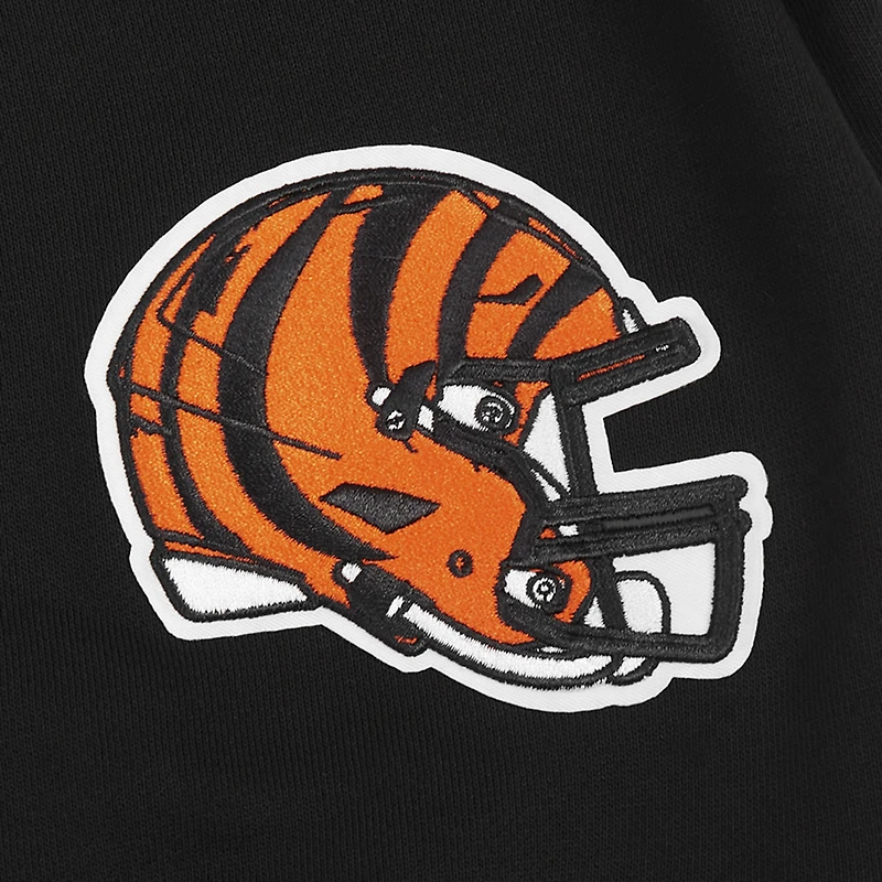 Sweat à capuche court imprimé bijou Pro Standard pour femme, noir, des Bengals de Cincinnati