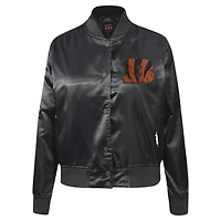 Veste à boutons-pression en satin ornée de bijoux Pro Standard Black Cincinnati Bengals pour femme