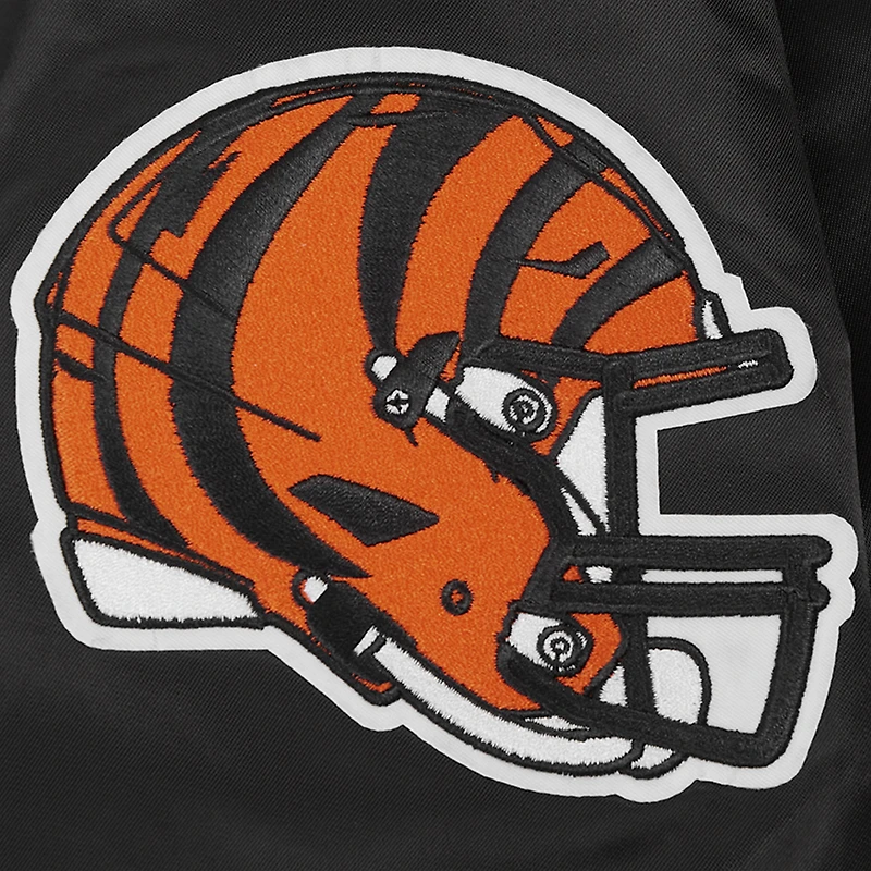 Veste à boutons-pression en satin ornée de bijoux Pro Standard Black Cincinnati Bengals pour femme
