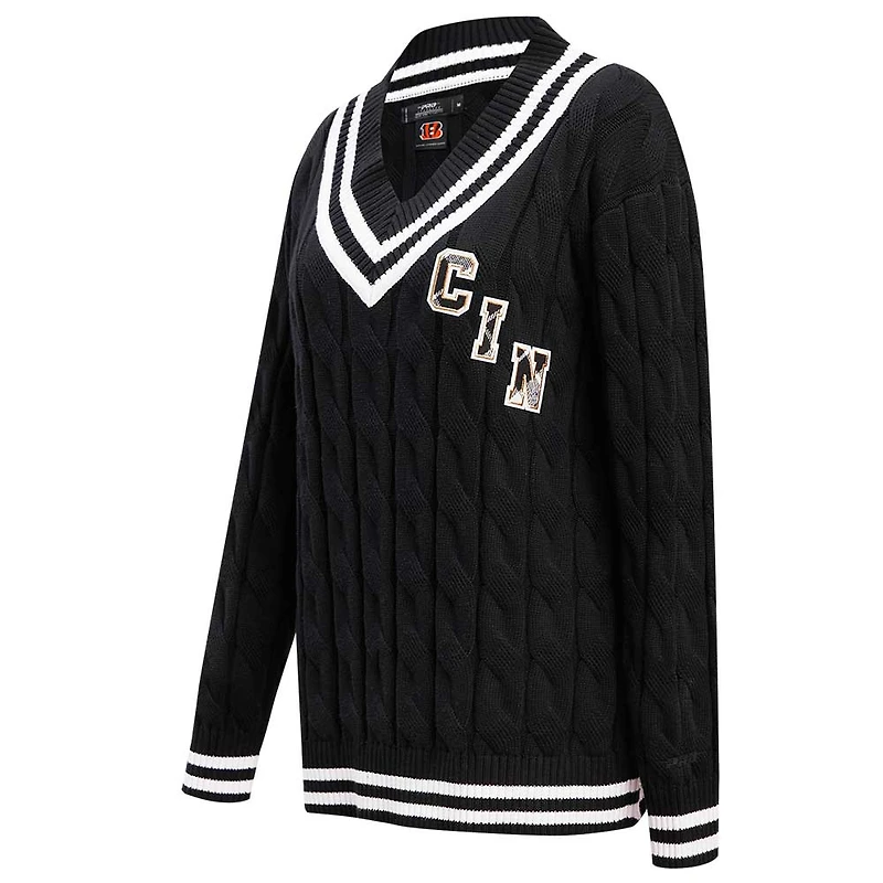 Pull à col en V Pro Standard pour femmes, noir, Cincinnati Bengals Prep