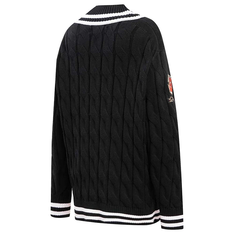 Women's Pro Standard  Black Cincinnati Bengals Prep V-Neck Pullover Sweater