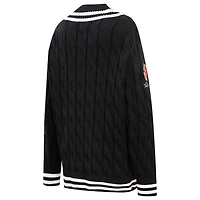 Women's Pro Standard  Black Cincinnati Bengals Prep V-Neck Pullover Sweater