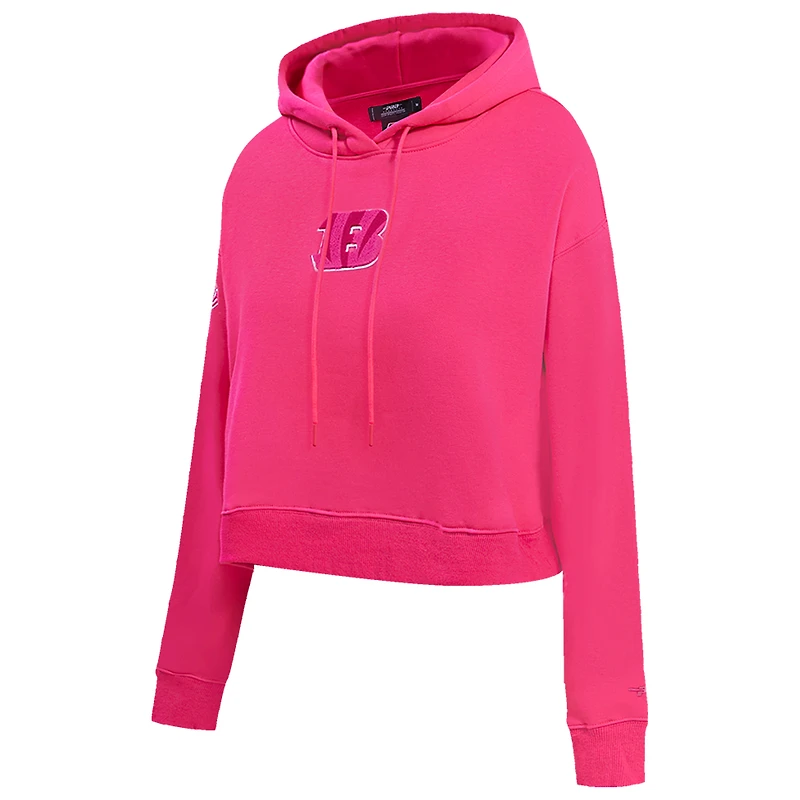 Sweat à capuche court Pro Standard Cincinnati Bengals triple rose pour femmes