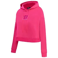 Sweat à capuche court Pro Standard Cincinnati Bengals triple rose pour femmes