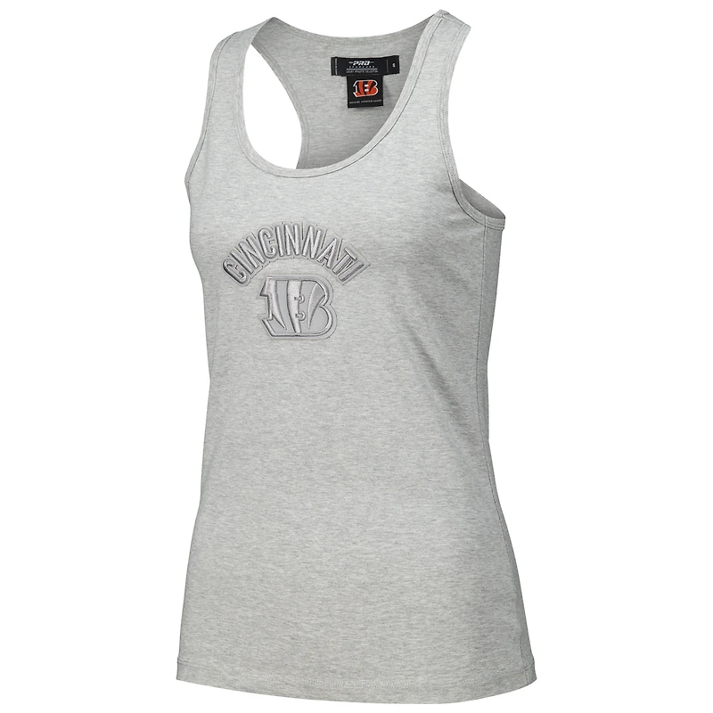 Women's Pro Standard Gray Cincinnati Bengals Triple Tonal Racerback Tank Top