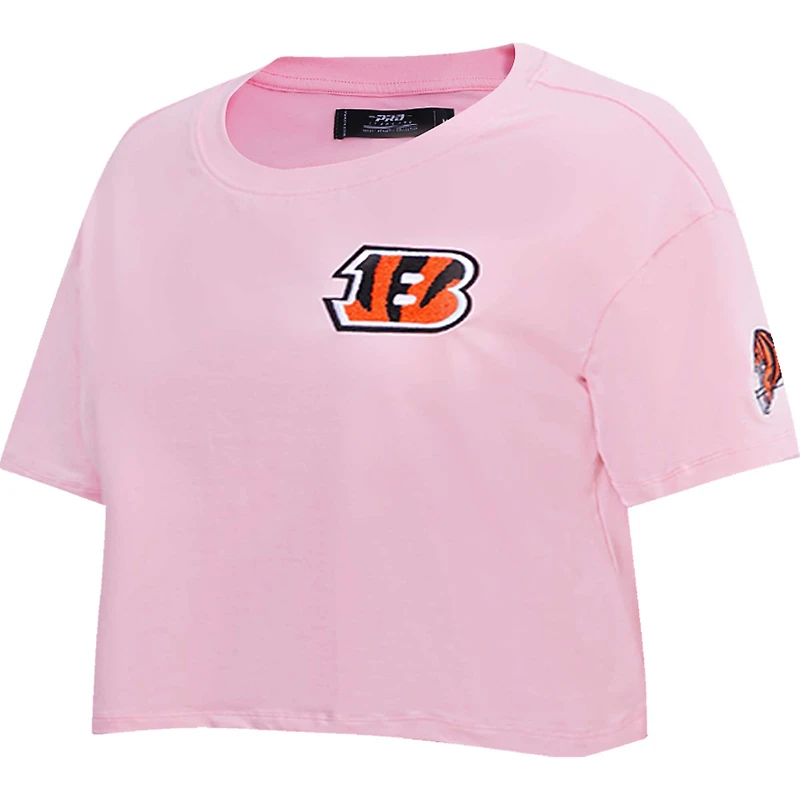 T-shirt carré court Pro Standard Cincinnati Bengals pour femme rose