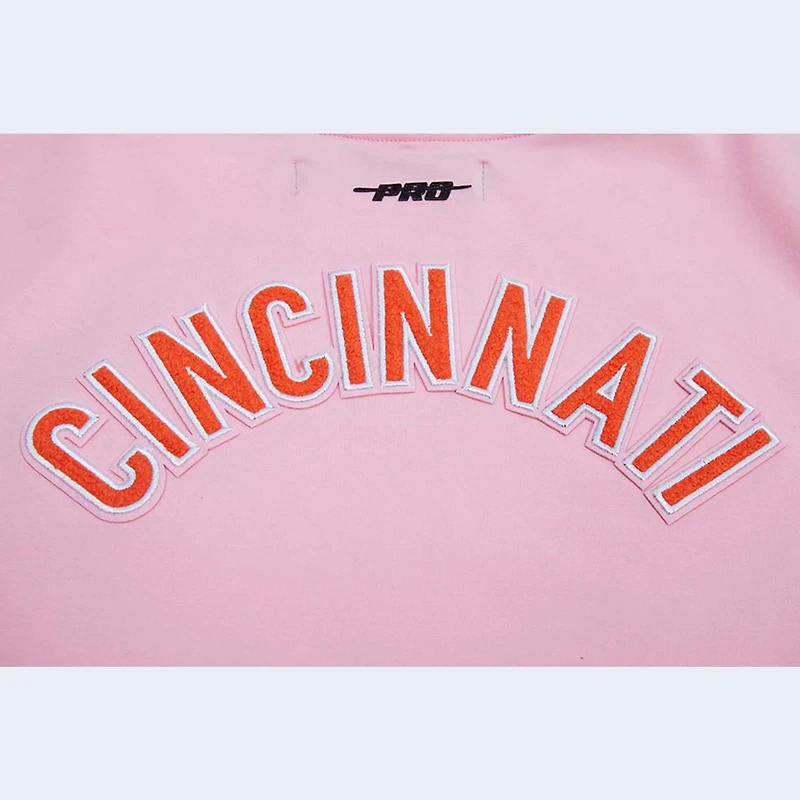 T-shirt carré court Pro Standard Cincinnati Bengals pour femme rose