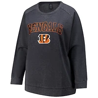 Women's Profile  Charcoal Cincinnati Bengals Plus Acid Wash Raglan Sweatshirt