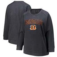 Women's Profile  Charcoal Cincinnati Bengals Plus Acid Wash Raglan Sweatshirt