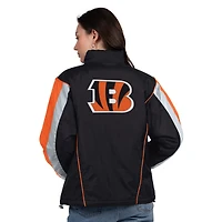 Veste demi-zippée noire/orange pour femme des Bengals de Cincinnati jeudi soir