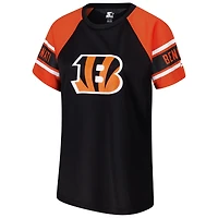 Haut raglan à blocs de couleurs Starter noir pour femmes des Bengals Cincinnati 1er tour