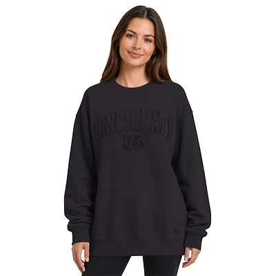 Women's Starter Black Cincinnati Bengals Athleisure Oversized Fleece Sweatshirt
