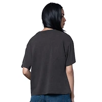 T-shirt surdimensionné noir chiné pour femme