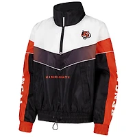 Veste de survêtement noire à fermeture éclair 1/4 pour femme The Wild Collective Cincinnati Bengals