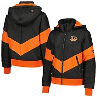 Women's The Wild Collective  Black Cincinnati Bengals Puffer Full-Zip Hoodie