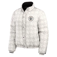 Women's WEAR by Erin Andrews  Black/White Cincinnati Bengals Reversible Cropped Full-Zip Puffer Jacket